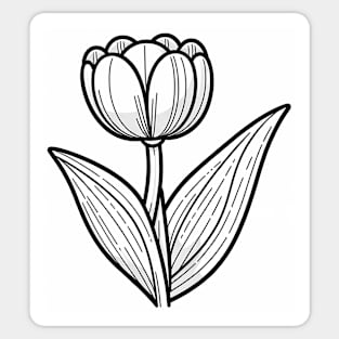 Black And White Tulip Design Sticker